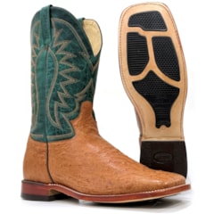 Bota Jácomo Avestruz Lisa Conhaque/Fossil Verde 3202/RXDQ-LS