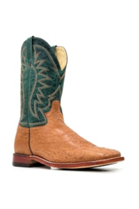 Bota Jácomo Avestruz Lisa Conhaque/Fossil Verde 3202/RXDQ-LS