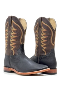 Bota Jácomo Avestruz Lisa Preto/Fossil Oil Café 2882/RGDQ