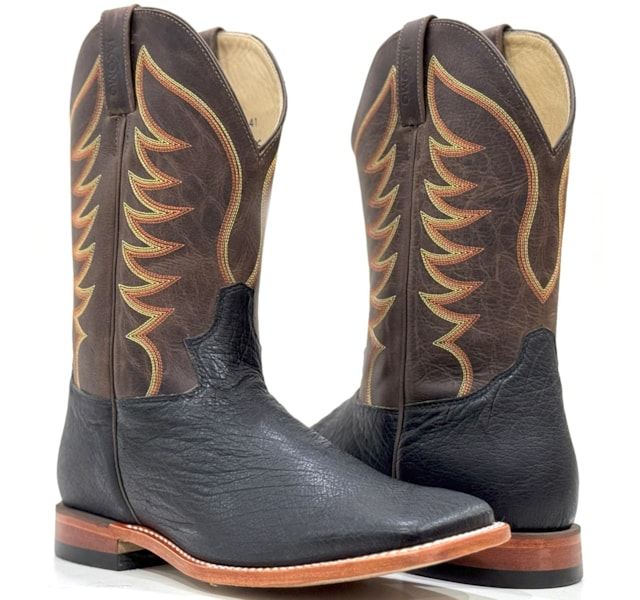 Bota Jácomo Avestruz Lisa Preto/Fossil Oil Café 2882/RGDQ