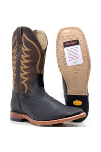 Bota Jácomo Avestruz Lisa Preto/Fossil Oil Café 2882/RGDQ