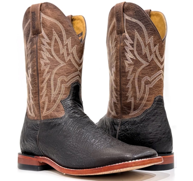 Bota Jácomo Avestruz Liso Preto/Fossil Oil Café 40032/RGDQ