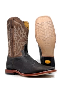 Bota Jácomo Avestruz Liso Preto/Fossil Oil Café 40032/RGDQ