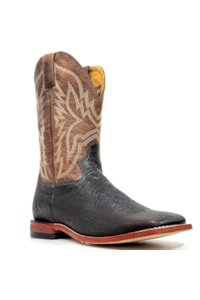 Bota Jácomo Avestruz Liso Preto/Fossil Oil Café 40032/RGDQ
