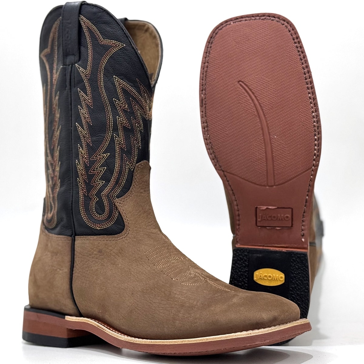 Bota Jácomo Hidro Chocolate/Napa Preto 40021/CRBT | Cris & Cia