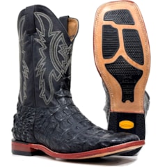 Bota Jácomo Jacaré Costa Preto/Napa Preto 40002/RXDQ