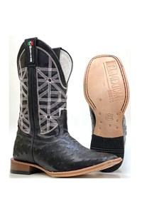 Bota Mexican Boots Avestruz Preto 91612