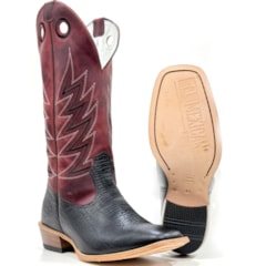 Bota Mexican Boots Cabeça Preta/ Fossil Vermelho/ Carrapeta 83158