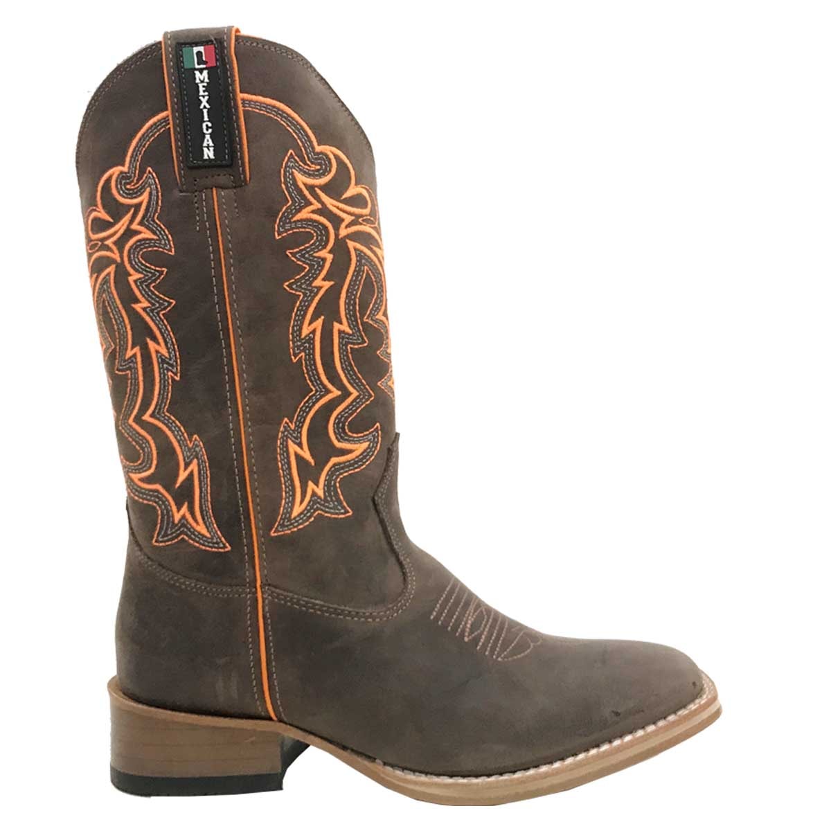 Bota Mexican Boots Mad Dog Café/Laranja Neon 81249-MX | Cris & Cia