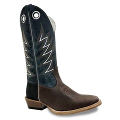 Bota Mexican Boots Pull Up Brown/ Fossil Azul/ Carrapeta 83156