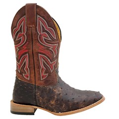 Bota Mr. West Boots Avestruz Conhaque Craquele/Fossil Sella 89591