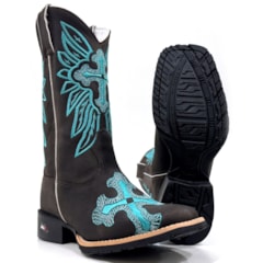 Bota Mr. West Boots Crazy Horse Café/ Azul Turquesa 84933