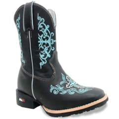 Bota Mr. West Boots Infantil Fossil Preto/Fossil Preto/Azul Bebê 87187