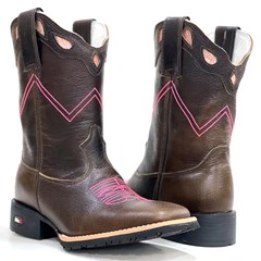 Conjunto Boots Horse Latego e Contra Latego Nylon Pink/Estampado
