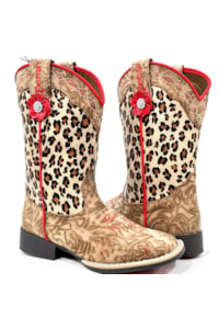 Bota Twister Infantil Bege/Animal Print AVERY