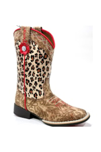 Bota Twister Infantil Bege/Animal Print AVERY