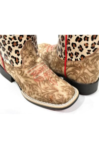 Bota Twister Infantil Bege/Animal Print AVERY