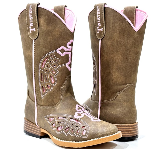 Bota Twister Infantil Marrom/Rosa GRACIE