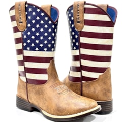 Bota Twister Infantil Marrom/USA JCO