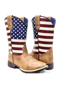 Bota Twister Infantil Marrom/USA JCO