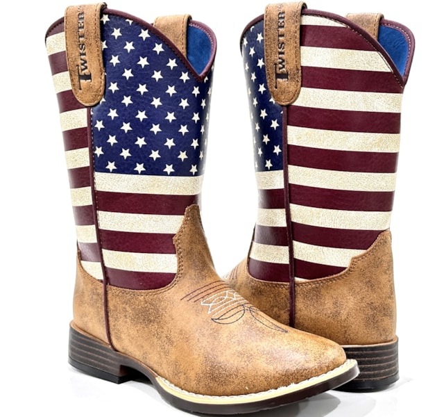 Bota Twister Infantil Marrom/USA JCO