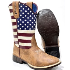 Bota Twister Infantil Marrom/USA JCO