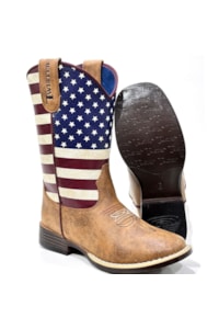 Bota Twister Infantil Marrom/USA JCO