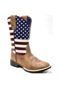 Bota Twister Infantil Marrom/USA JCO