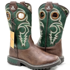 Bota Twister Infantil Marrom/Verde BLAISE