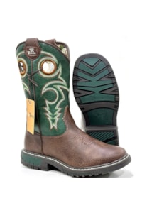 Bota Twister Infantil Marrom/Verde BLAISE