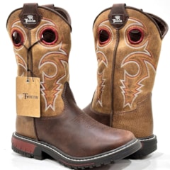 Bota Twister Infantil Work Marrom/Bege FLYNN