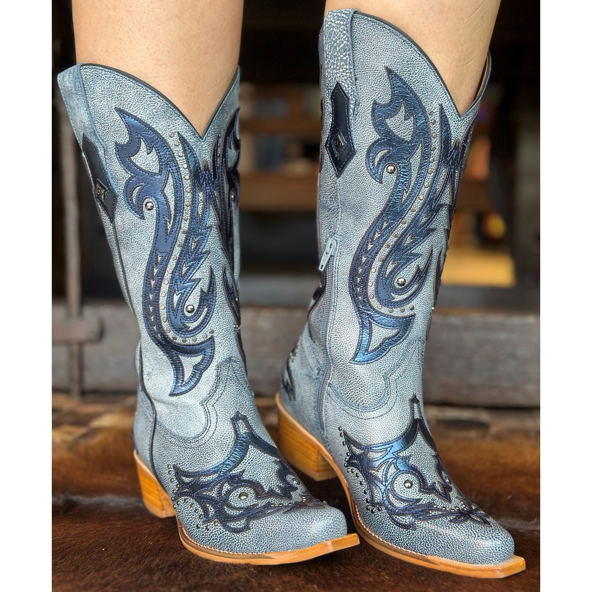 Bota Vimar Boots Metalizado/Turquesa 10263 | Cris & Cia