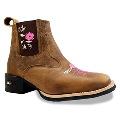 Botina Mr. West Boots Fossil Mostarda/Pink 89314