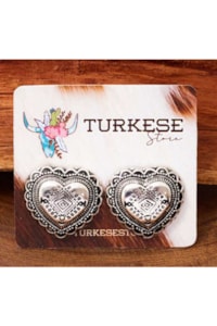 Brinco Turkese Store Concho Heart BR332