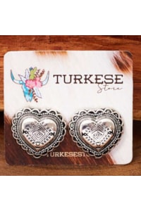 Brinco Turkese Store Concho Heart BR332