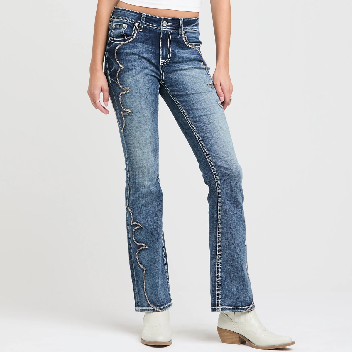Calça Grace Mid Rise Flare EL81802 | Cris & Cia