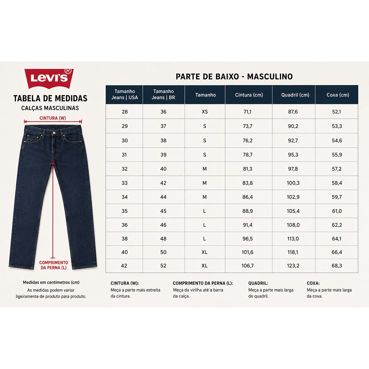 Calça Levi's 557 Straight 001Y00001 | Cris & Cia