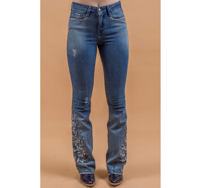 Calça Miss Country Flowers Stone 1055