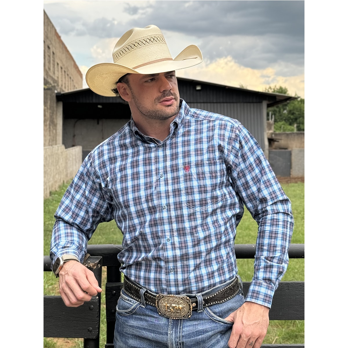 Ariat Camicia Everly Uomo | Taglio Classico Confortevole | Tessuto Popeline Stampato | Maniche Lunghe - 5