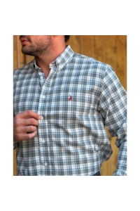 Camisa Austin 14551-09 Azul/Cinza/Branco