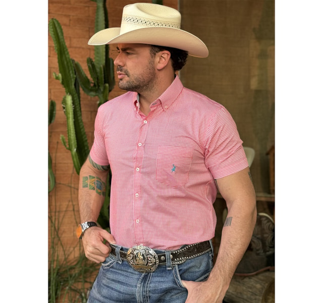 Camisa Austin Western 13631-62 Vermelho/Branco