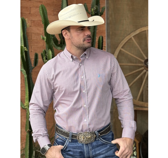 Camisa Austin Western 14551-14 Vermelho/Verde/Preto