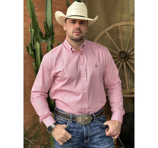 Camisa Austin Western 14551-18 Vermelho/Branco