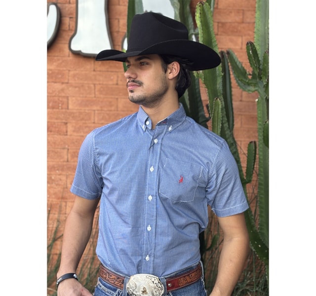 Camisa Austin Western Azul/Branco 13476-79