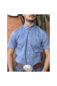 Camisa Austin Western Azul/Branco 13476-79