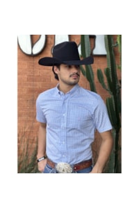 Camisa Austin Western Azul Claro/Branco 13476-82