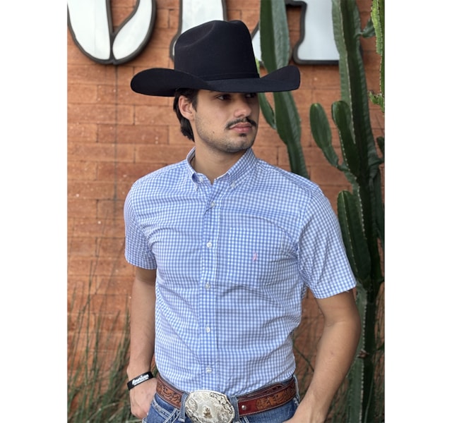 Camisa Austin Western Azul Claro/Branco 13476-82