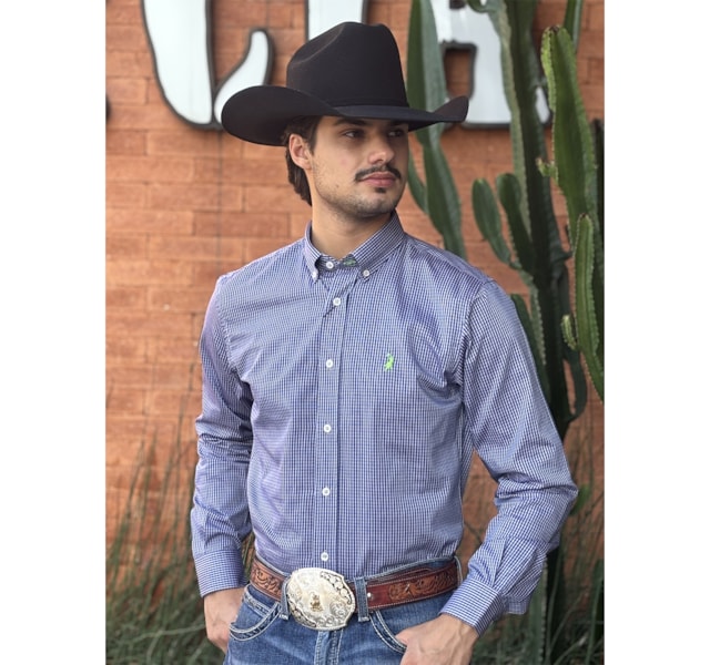 Camisa Austin Western Azul/Lilás/Cinza 13627-49