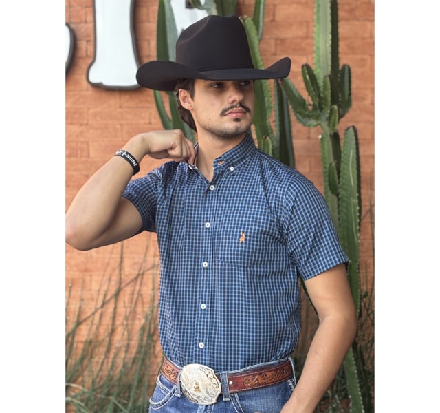 Camisa Austin Western Azul Marinho/Azul Claro 13476-81