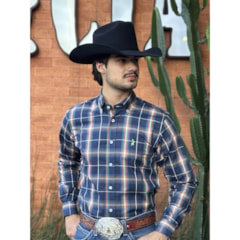 Camisa Austin Western Azul Marinho/Caramelo/Branco 13627-53